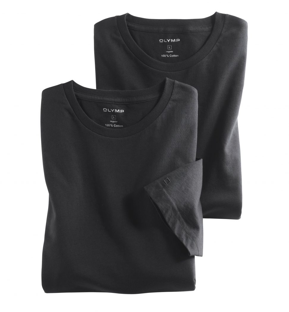 OLYMP T-shirt o-neck czarny/ 07001268 modern fit (2 szt.)