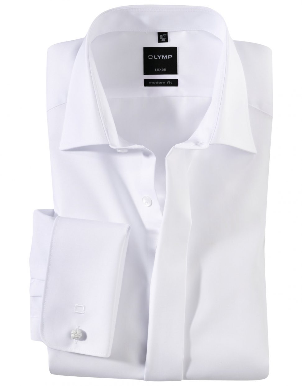 Koszula OLYMP Luxor modern fit / biała / mankiety na spinki /New Kent / 03946500