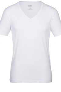 OLYMP T-shirt biały /body fit  v-neck 08011200