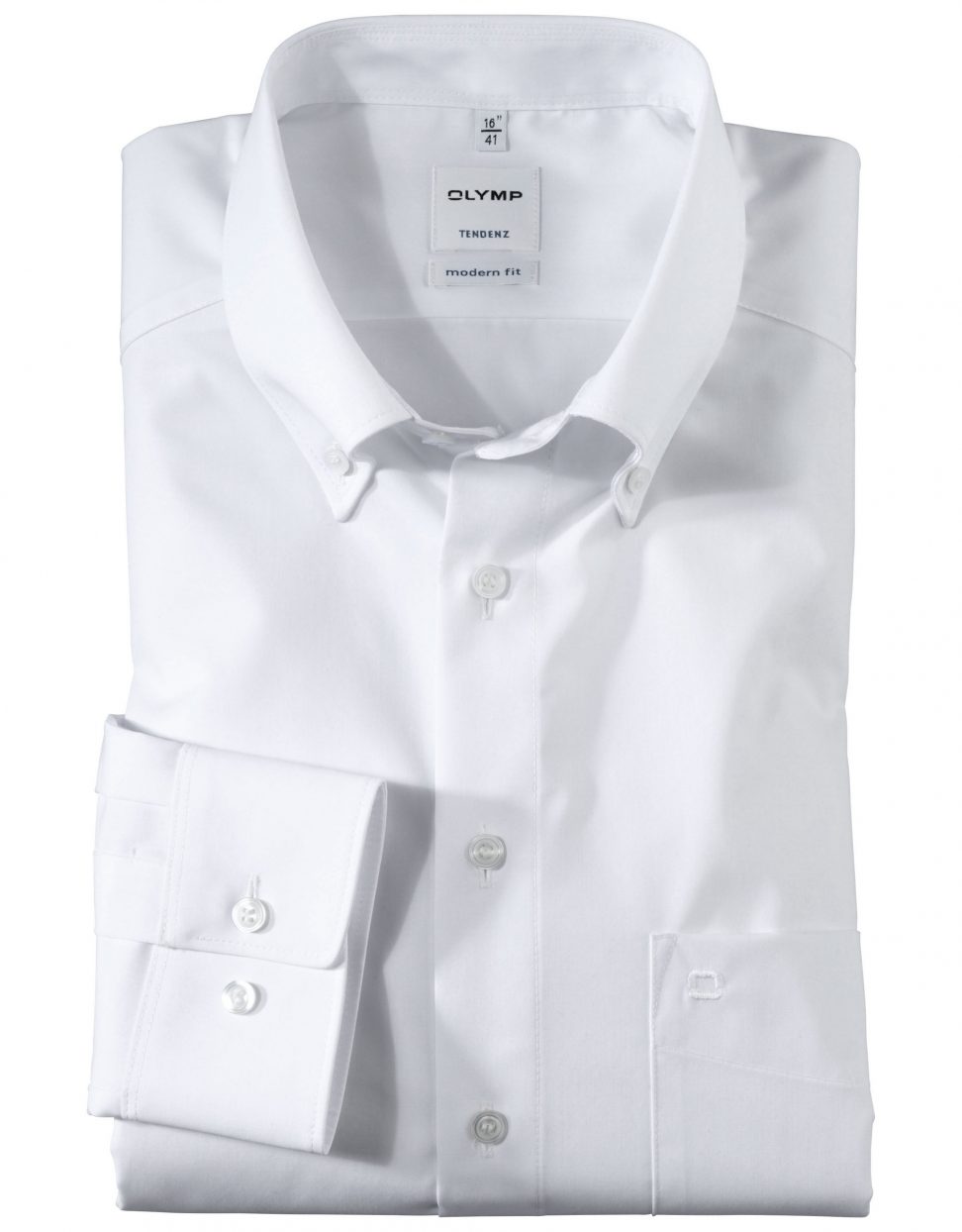 Koszula OLYMP Tendenz, modern fit, biała/ Button-down/ 07126400