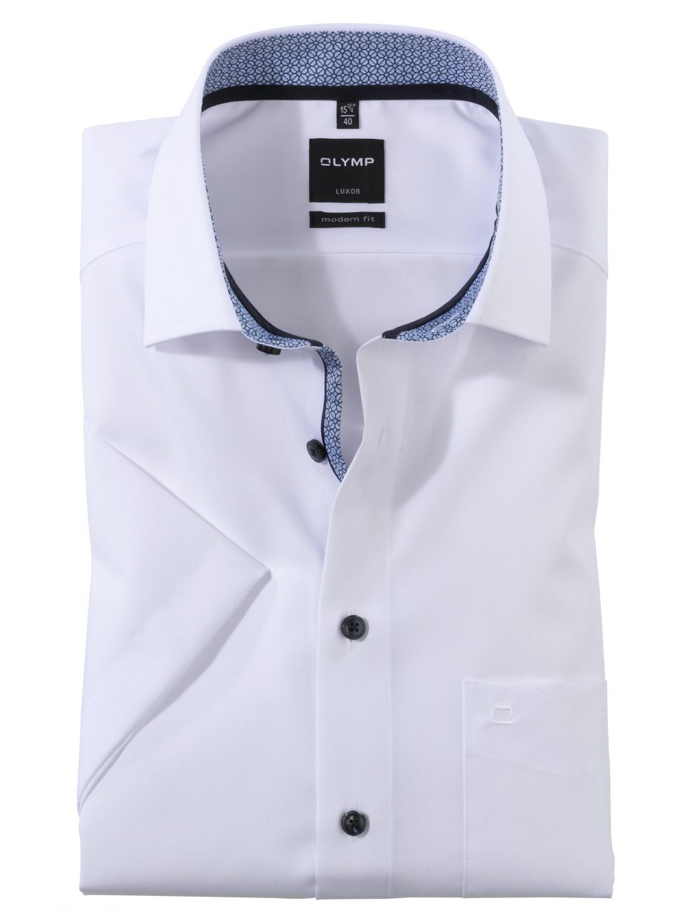 Koszula OLYMP Luxor, modern fit, krótki rękaw/biała/  Global Kent   07431200