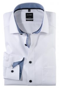 Koszula OLYMP Luxor, modern fit,  biała / Global Kent /  07436900 wzrost 188/194