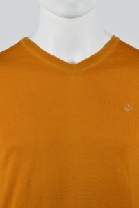 Culture  Sweter V-Neck  Modern Fit 504101/67/skw / żółty WEŁNA MERYNOS