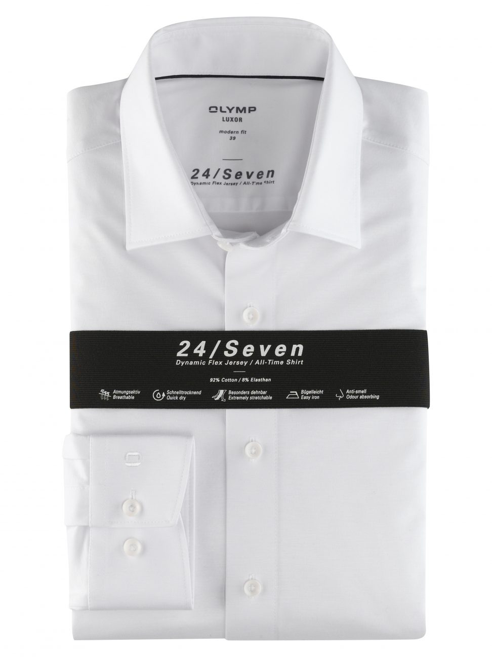 Koszula OLYMP Luxor 24/Seven modern fit, Business shirt, New Kent, White /12026400