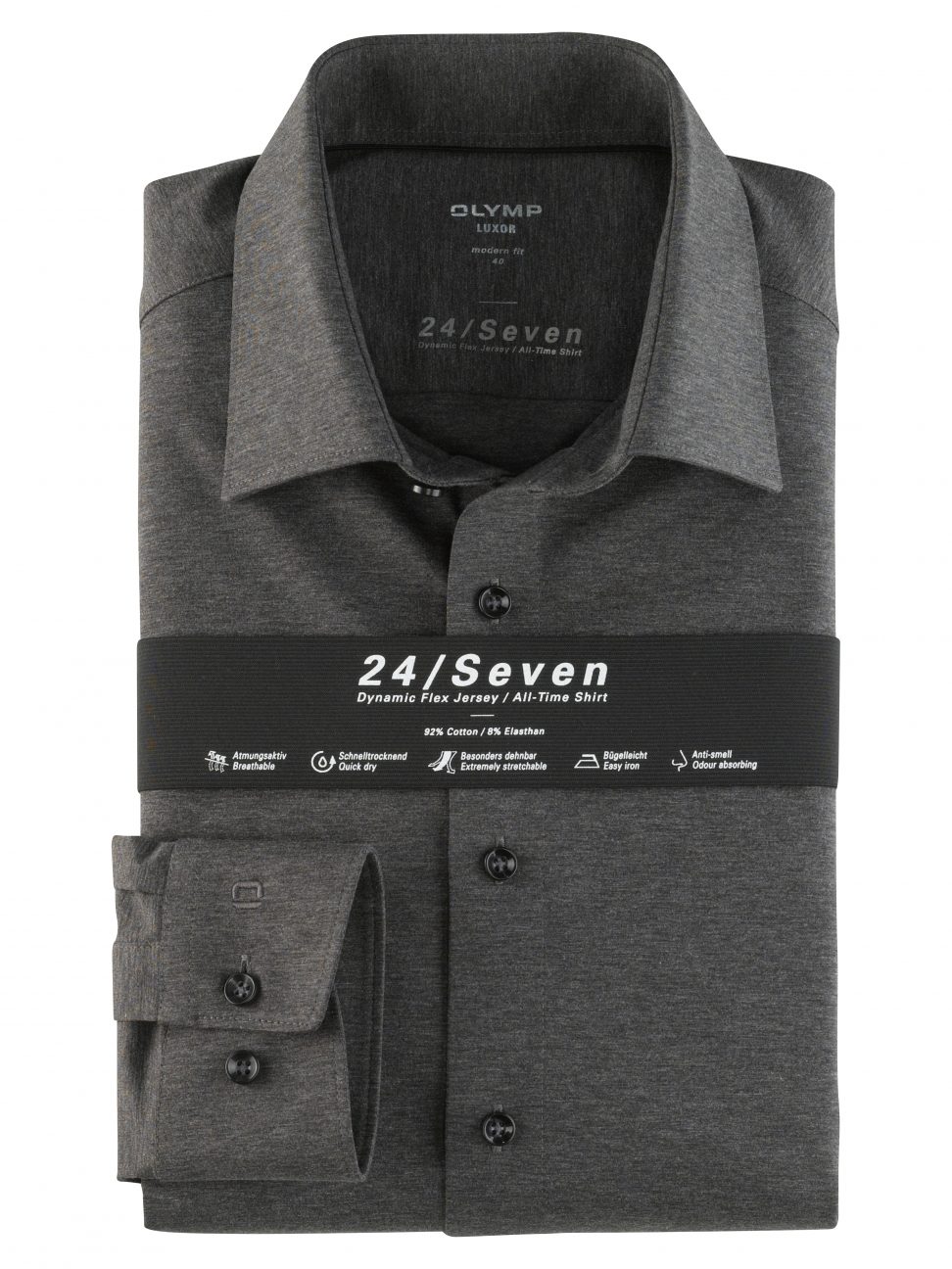 Koszula OLYMP Luxor 24/Seven modern fit, Business shirt, Antracyt /New Kent/ 12026467