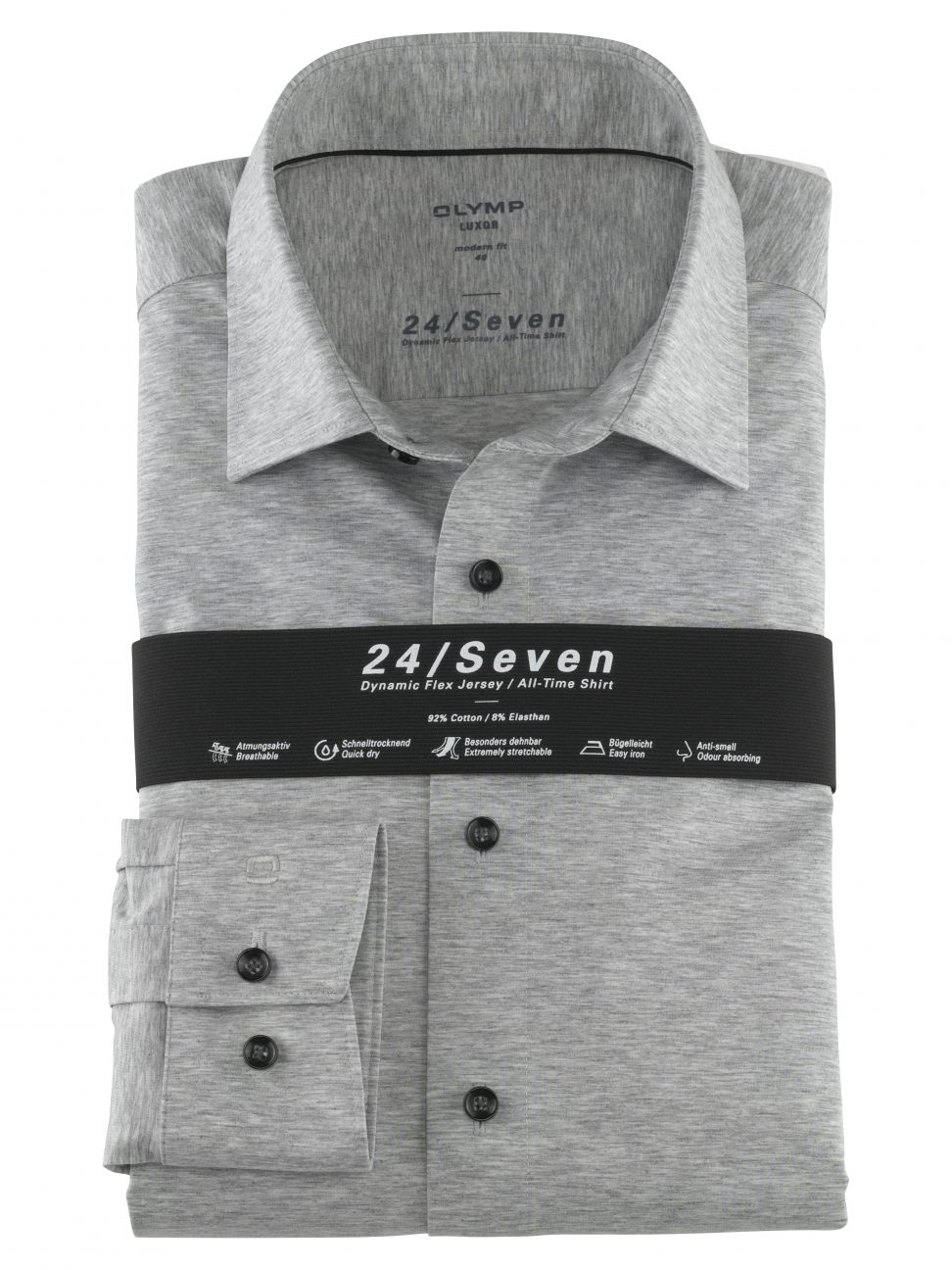 Koszula OLYMP Luxor 24/Seven modern fit, Business shirt, New Kent, Szara /12026463