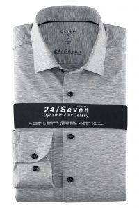 Koszula OLYMP Level Five 24/Seven body fit / szara / New York Kent /  20086463