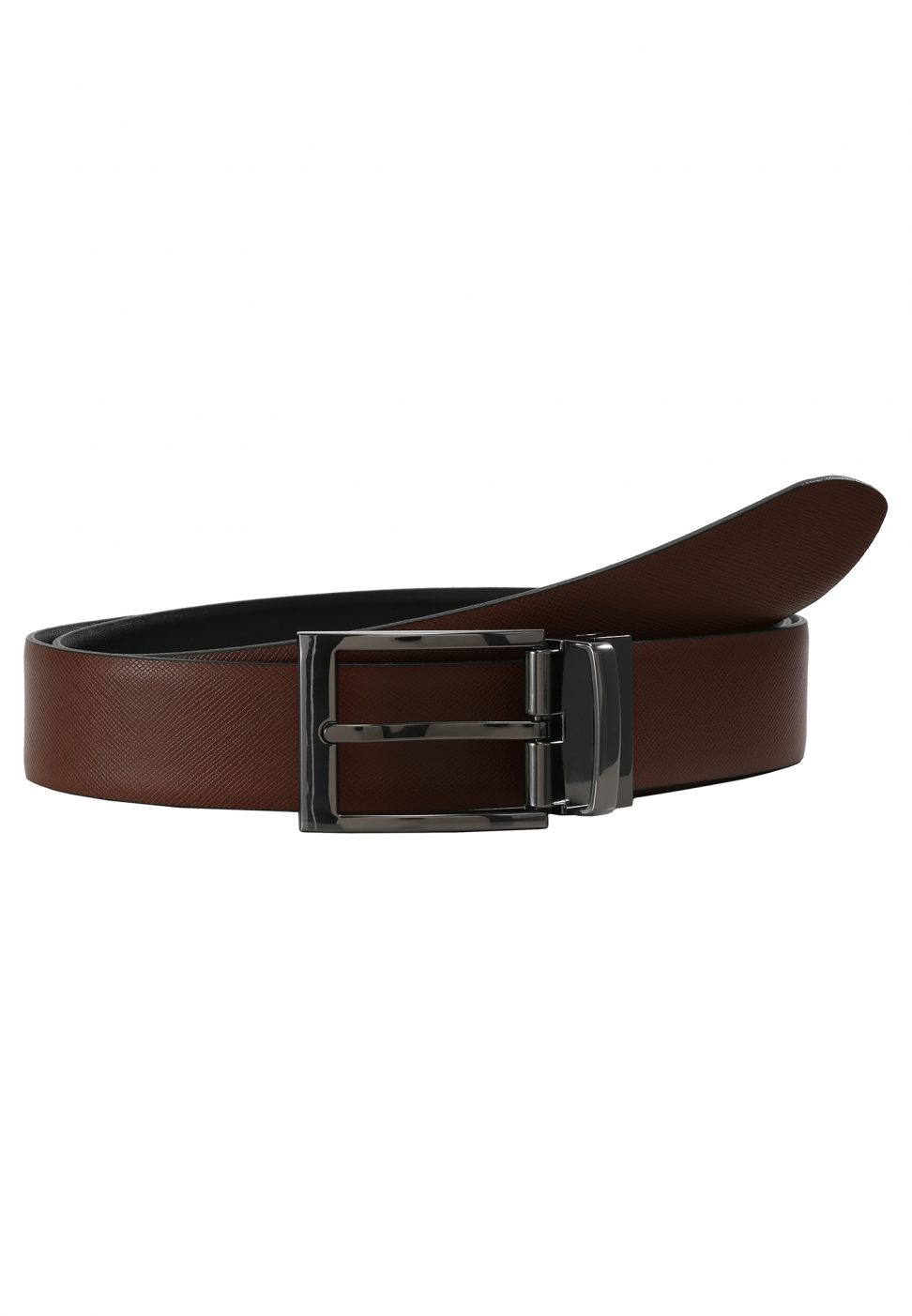 LLOYD Men's Belts Pasek Skórzany dwustronny 813/56-czarny/brązowy 3,5 cm