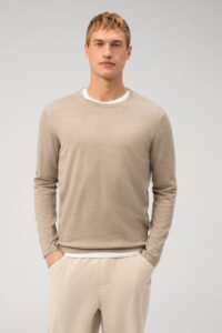 Olymp Sweter O-Neck body fit / Camel / Pullover crew neck / 53558557