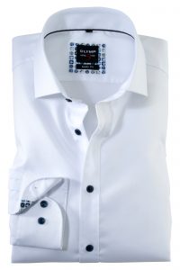 Koszula OLYMP Level Five body fit /  biała / Royal Kent / 20747400 skw
