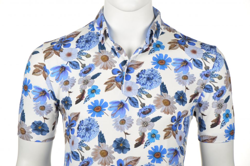 Culture polo shirt/ modern fit 215711/10 skw niebieskie kwiaty