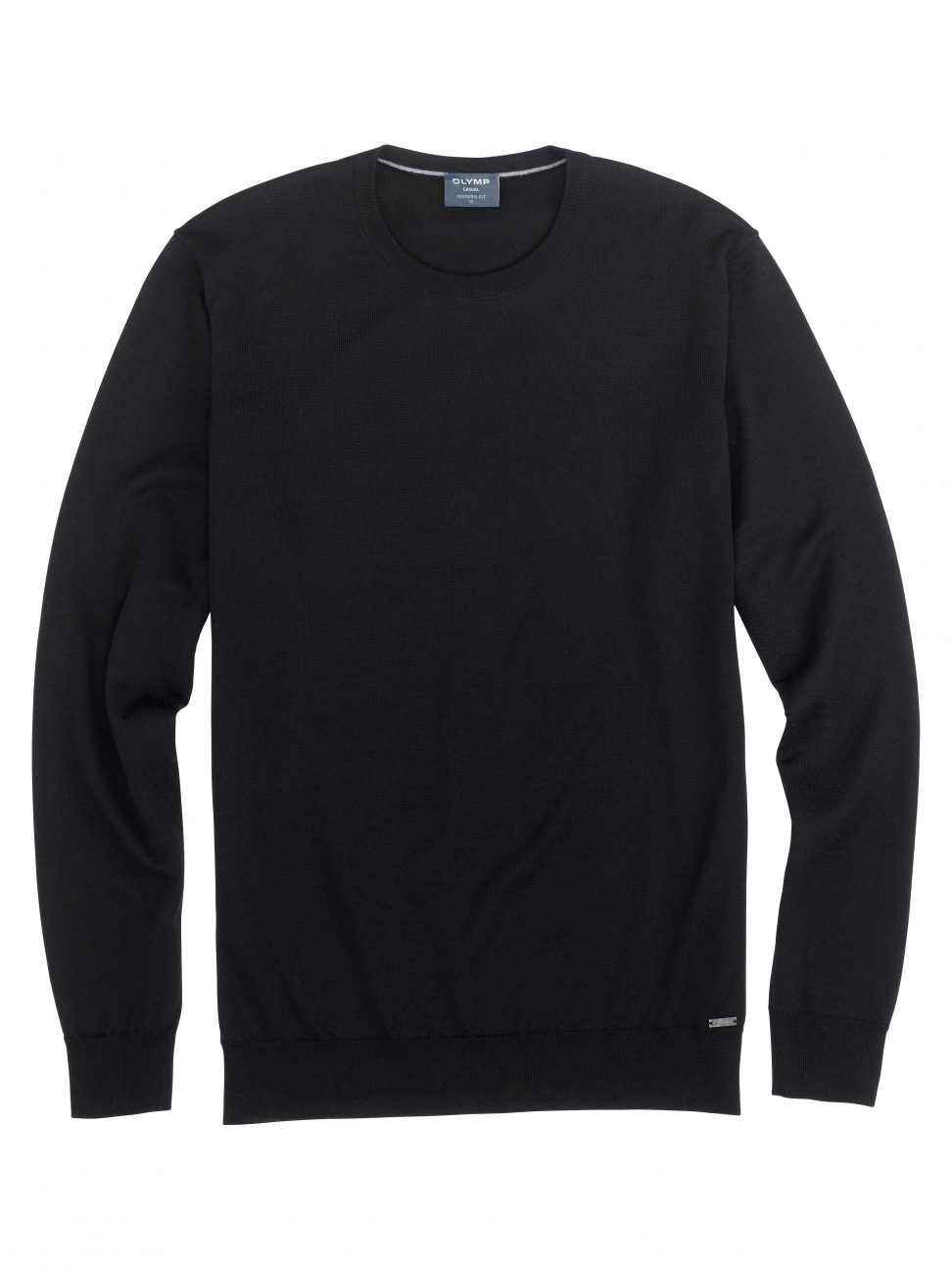 Olymp Sweter O-neck  Modern Fit/ Czarny / Pullover crew neck / 01501168