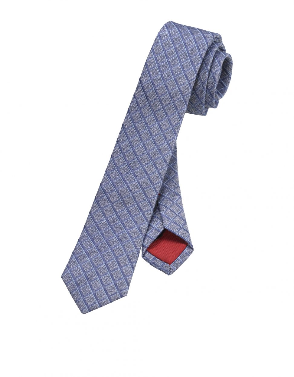 OLYMP krawat super slim niebieski w kratkę 17393018 5cm