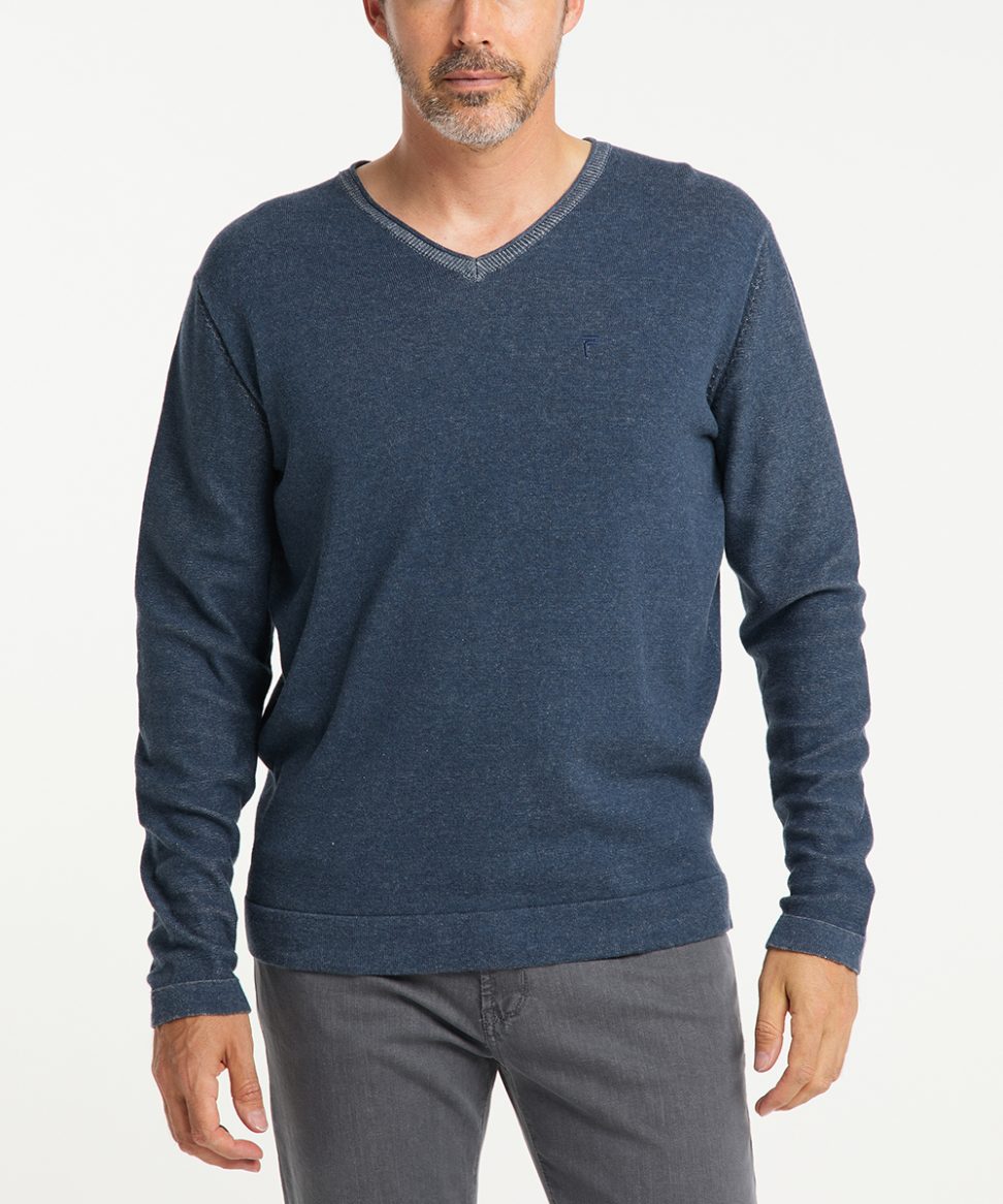 Pioneer sweter V-neck body fit /  04808/000/07067-597 indygo