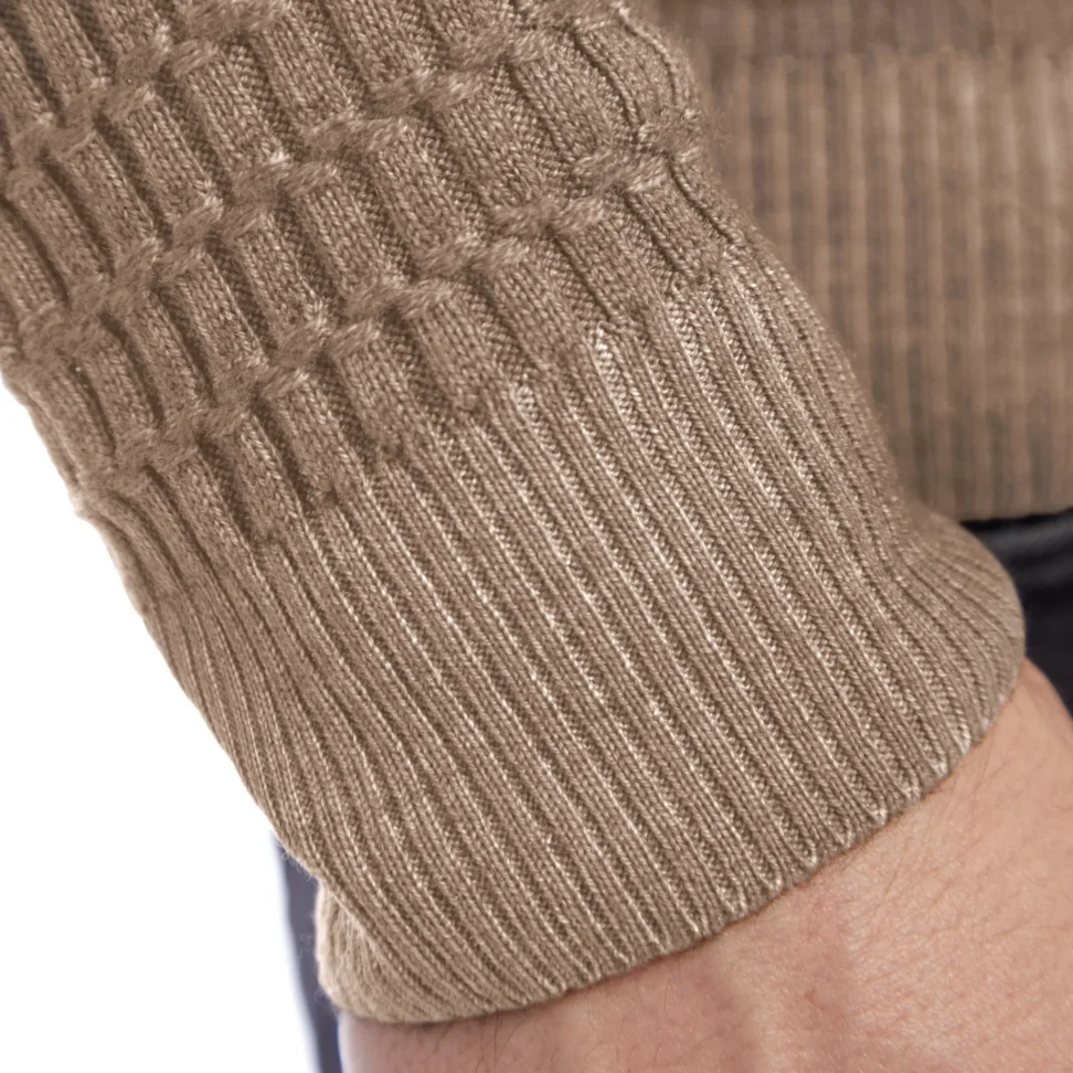 Tom Ripley Sweter O-neck T1069/  227 beżowy 100% Merinowolle extrafein