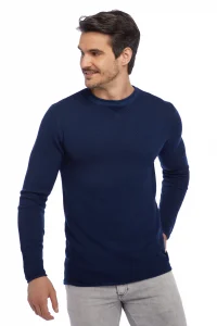 Tom Ripley Sweter O-neck T1129/ 613 niebieski 100% Merinowolle extrafein