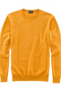 Sweter  OLYMP  modern fit / ŻÓŁTY / Pullover crew neck / 01501154 wełna merinos