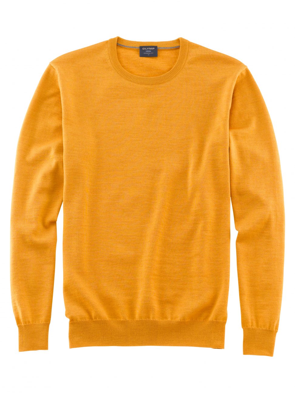 Sweter  OLYMP  modern fit / ŻÓŁTY / Pullover crew neck / 01501154 wełna merinos