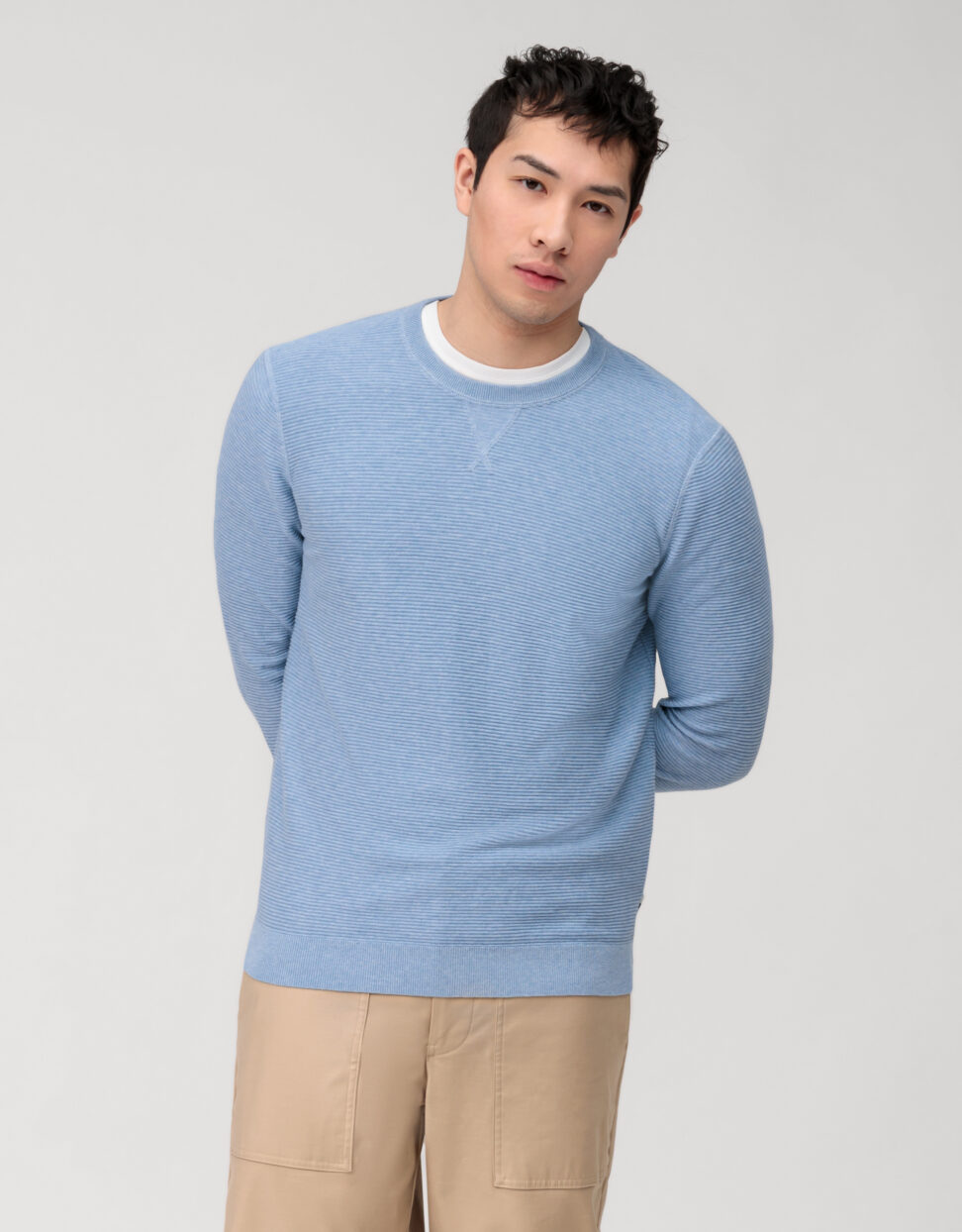 Sweter Olymp  modern fit / Ice Blue / o-neck/ 53018577
