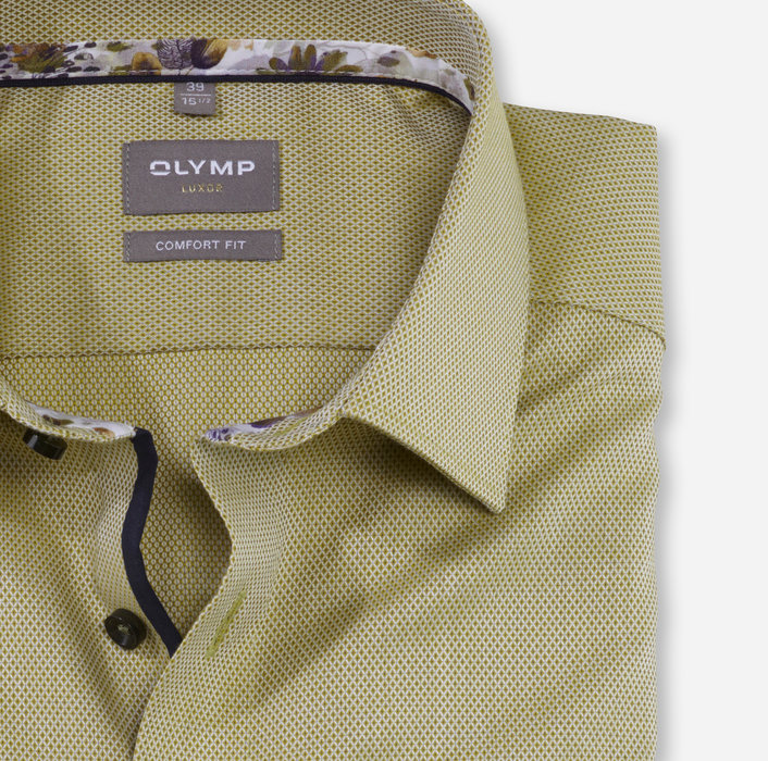 Koszula OLYMP Luxor comfort fit / Limonkowa / New Kent / 10823244 krótki rękaw