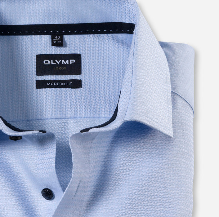 Koszula OLYMP Luxor, modern fit, Błękitny wzorek / Global Kent / skw 13143411