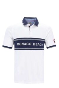 Polo  Hajo  na guziczki / pique Monaco Beach 27376/ 200 biała