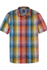 Koszula OLYMP Casual modern fit / Kolorowa kratka / Kent / 40083235 krótki rękaw