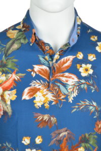 Polo shirt Eden Valley / modern fit 215621/34 niebieska w kwiaty