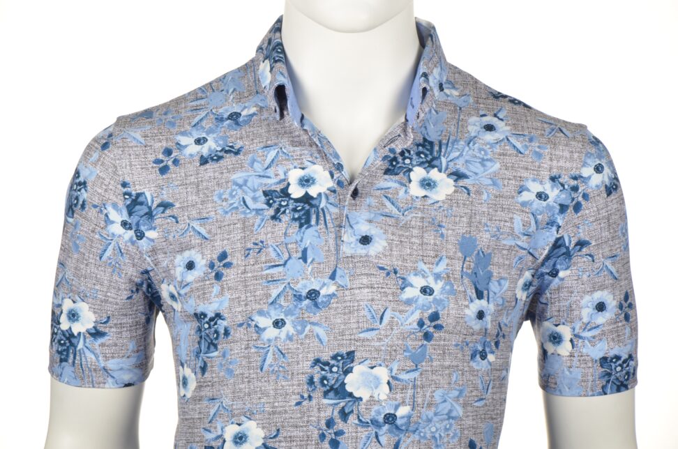 Polo shirt Eden Valley / modern fit 215716/35 niebieskie kwiaty