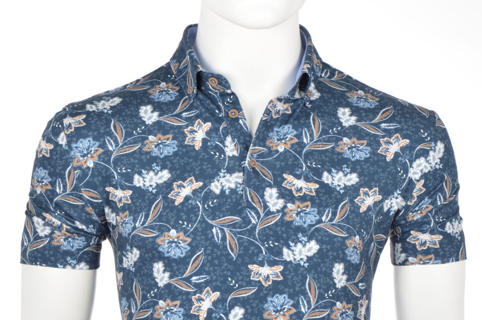Polo shirt Eden Valley / regular fit 215876/38 granatowa w beżowe kwiaty