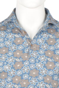 Polo shirt Eden Valley / regular fit 215907/37 niebieska w beżowe kwiaty