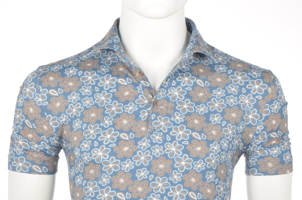 Polo shirt Eden Valley / regular fit 215907/37 niebieska w beżowe kwiaty