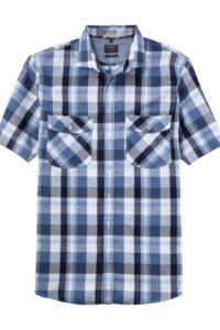 Koszula OLYMP Casual modern fit / Niebieska kratka / Kent / 40683218 krótki rękaw