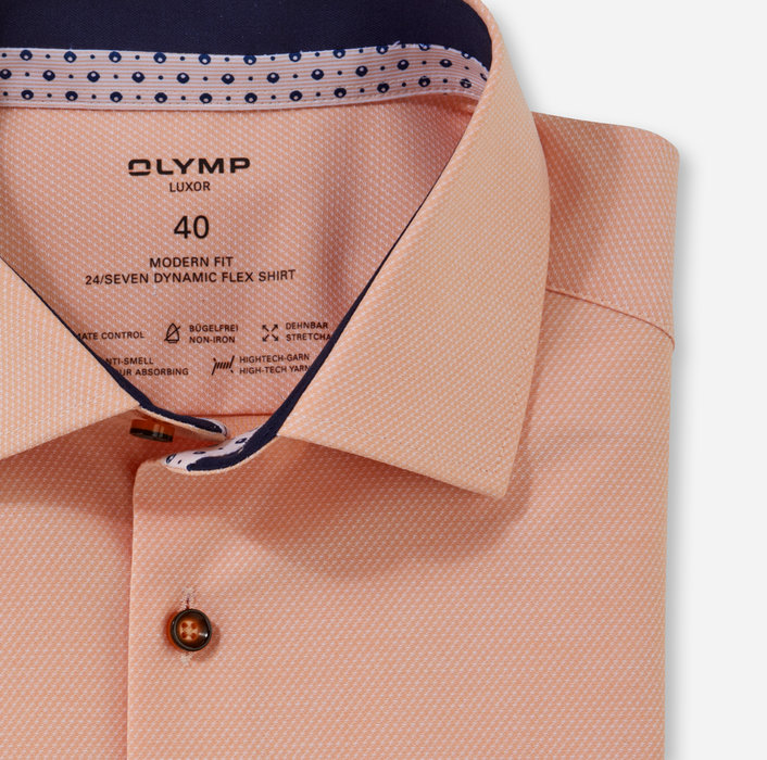 Koszula OLYMP Luxor 24/Seven modern fit, Mandarin / Global Kent / 12253282 krótki rękaw