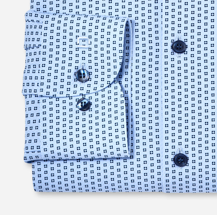 Koszula OLYMP Luxor 24/Seven modern fit, Niebieskie minimalistyczne wzory/ Kent / 20433411