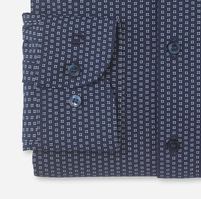 Koszula OLYMP Luxor 24/Seven modern fit, Granatowe minimalistyczne wzory/ Kent / 20433418