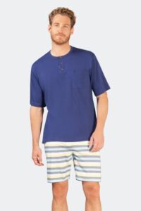 Piżama Hajo  Bermudashorty Klima-Komfort   53606/  683 niebieska