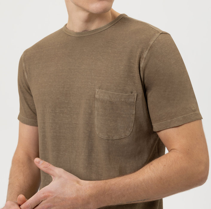 T-Shirt  OLYMP  modern fit z kieszonką / Khaki 56153226