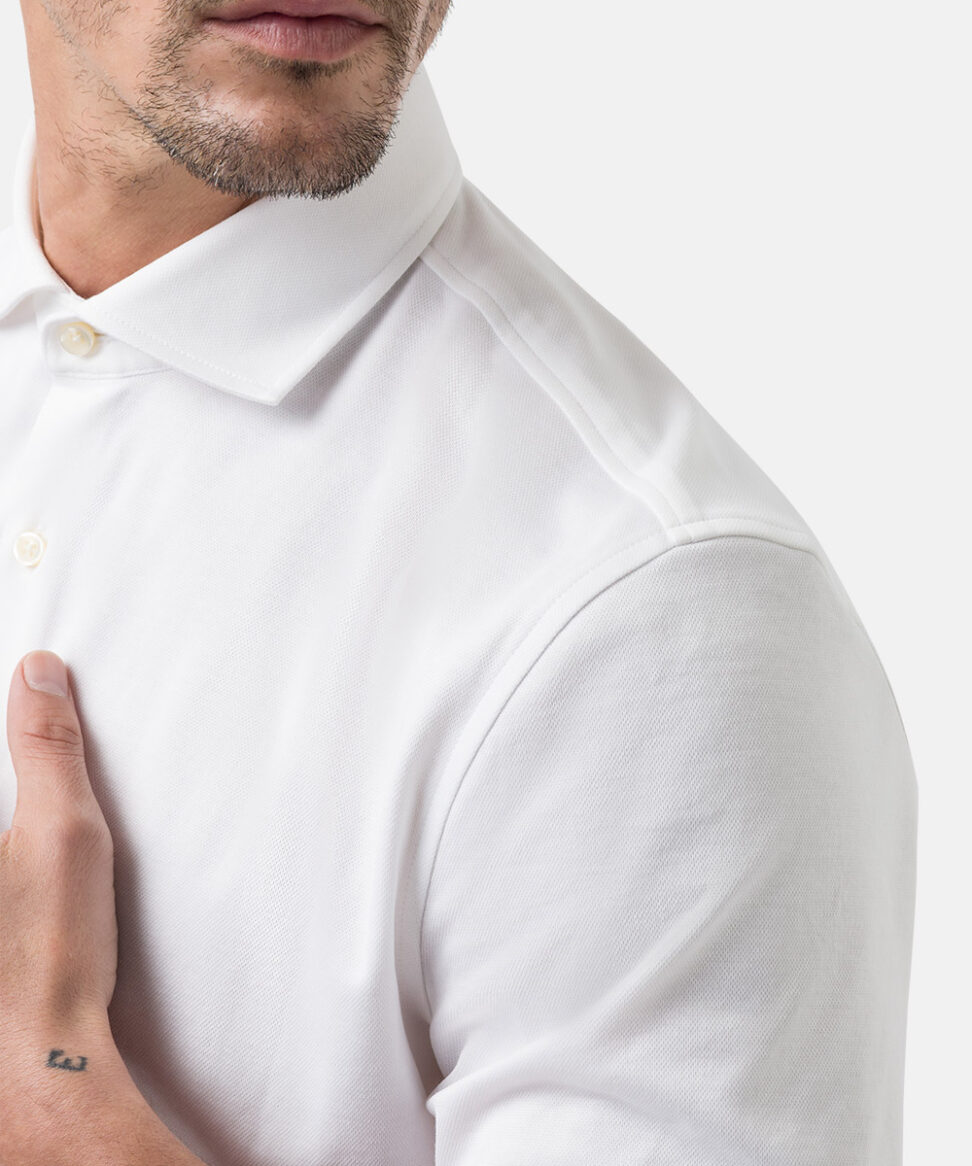 Koszula Pierre Cardin, slim fit, biały jersey  C6 75403.0125 1019 krótki rękaw