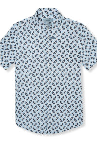 Koszula Pierre Cardin,  Tailored Fit , niebieskie trójkąty C6 15401.0111 6304 krótki rękaw