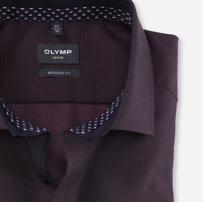 Koszula OLYMP Luxor, modern fit, Fiołkowy mikrowzór / Global Kent /12624493