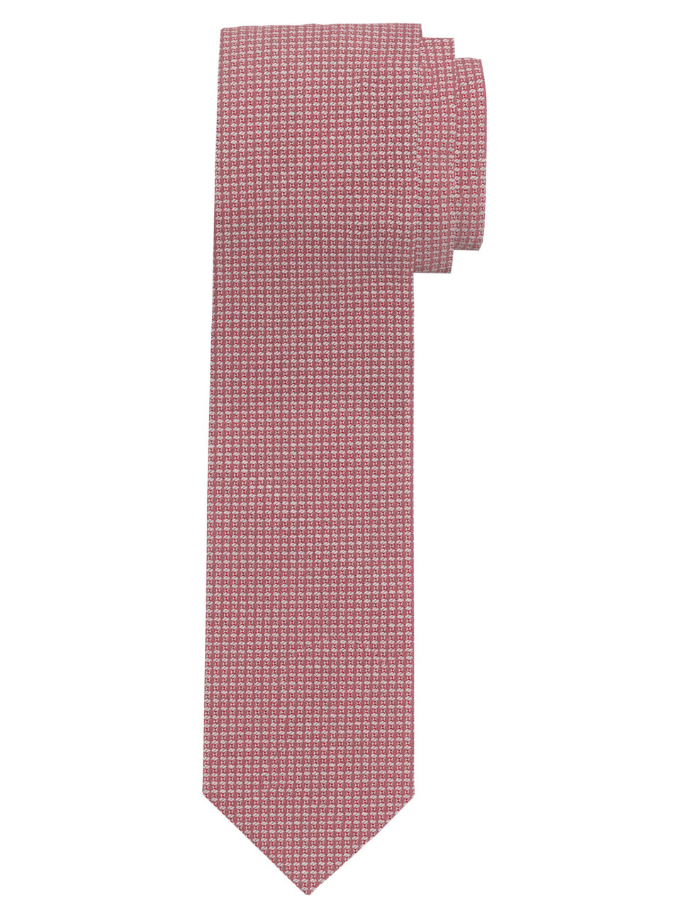Krawat Jedwabny OLYMP czerwone wzorki17820035 Slim (6,5 cm)