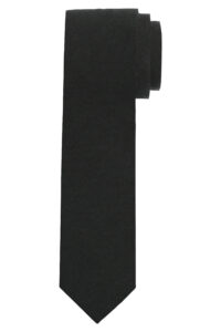 Krawat Jedwabny OLYMP czarny 17890068 Slim (6,5 cm)
