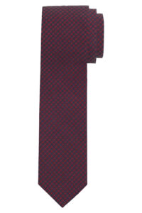 Krawat Jedwabny OLYMP czerwone wzorki 17910035 Slim (6,5 cm)