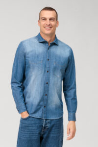 Koszula OLYMP Casual modern fit / Niebieski jeans/ Kent / 40004415