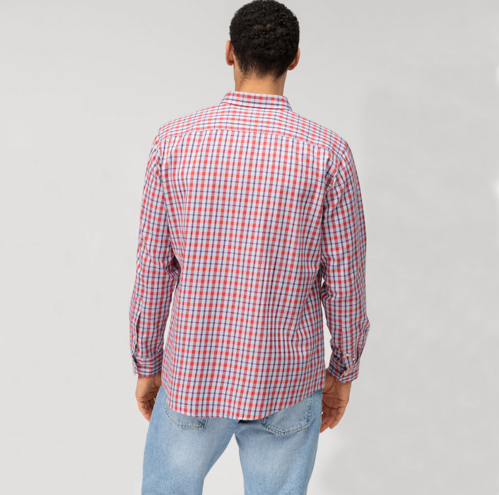 Koszula OLYMP Casual regular fit / Czerwona kratka /  Button-down / 40524435
