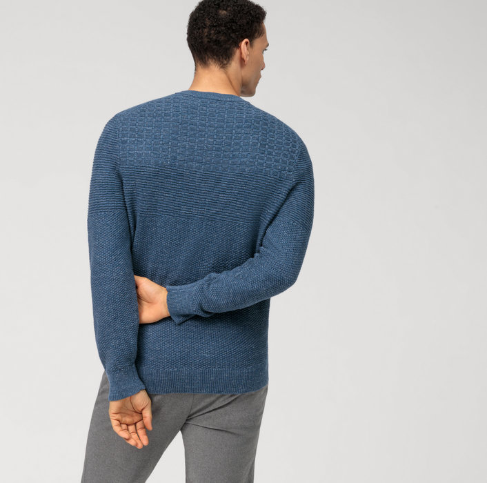 Sweter O-neck  Olymp Casual  / Niebieski  /53074513/ 100% bawełna