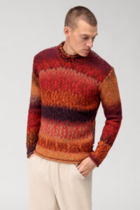 Sweter O-neck Olymp Casual  /Bordowy /53344537 / Wełna z alpaką