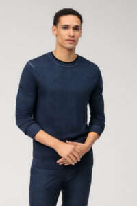 Sweter O-neck Olymp Casual  / Granatowy / 53522518 / 100% Merino wool