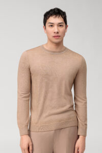 Sweter O-neck Olymp Casual  / Beżowy / 53522521 / 100% Merino wool